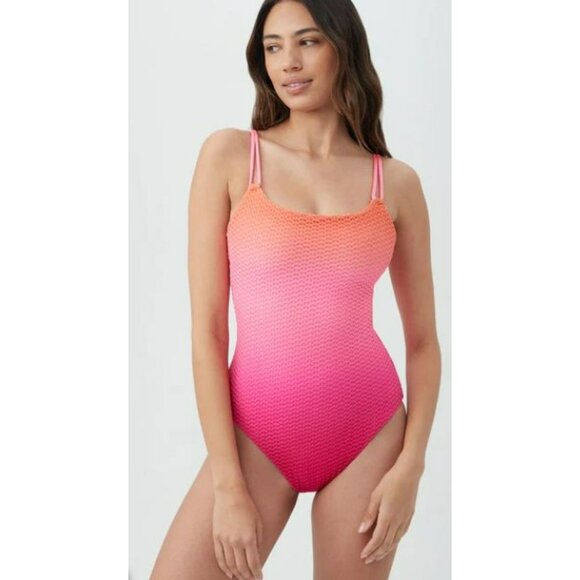 Trina Turk $198 Ombre Knit Sun Opal One Piece Swimsuit Bathing Suit NWT Sz 6 - Picture 3 of 8